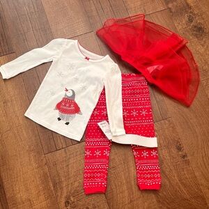 NWT 3 piece baby toddler girl pajamas long sleeve LS shirt skirt legging